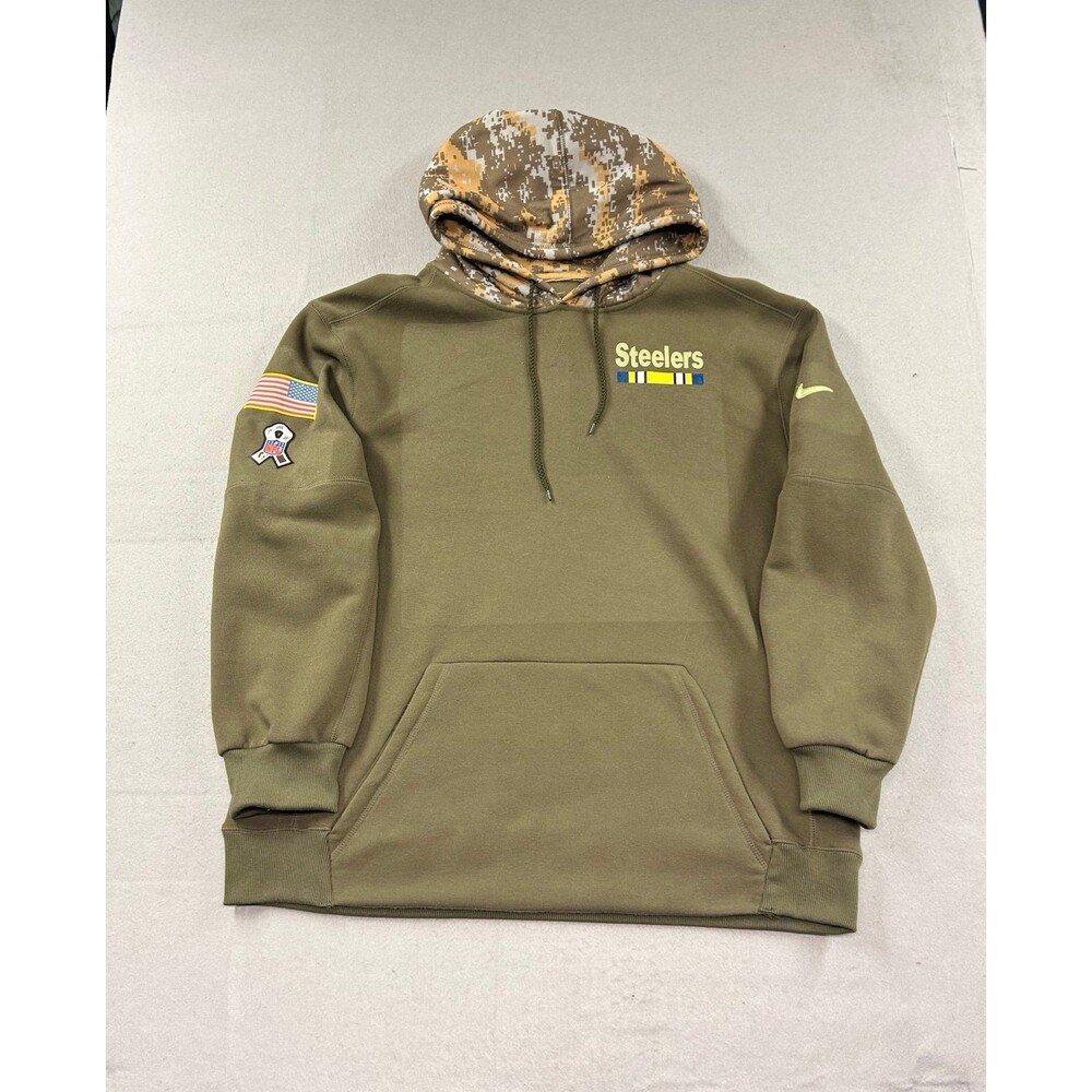 Pittsburgh Steelers Nike Hoodie Green Camo Salute to Service On Field Mens 3XL